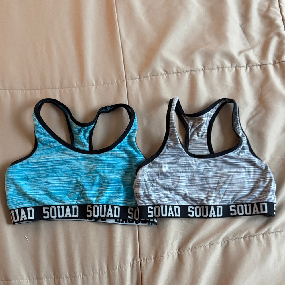 SO Girls Kids' Sports Bras - Blue and Gray Medium
